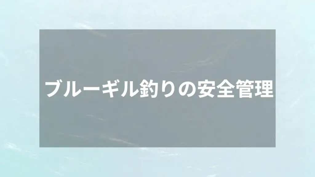 ブルーギル釣りの安全管理
