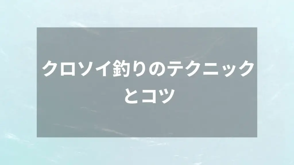 クロソイ釣りのテクニックとコツ