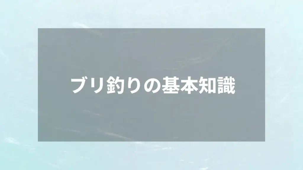 ブリ釣りの基本知識